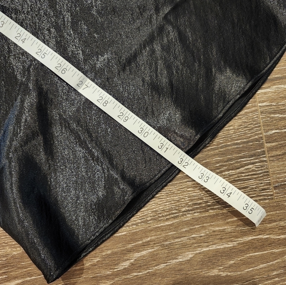 Victoria's Secret Black Side Slit Button‎ Detail Satin Midi Skirt Size Large NWT - Picture 7 of 9